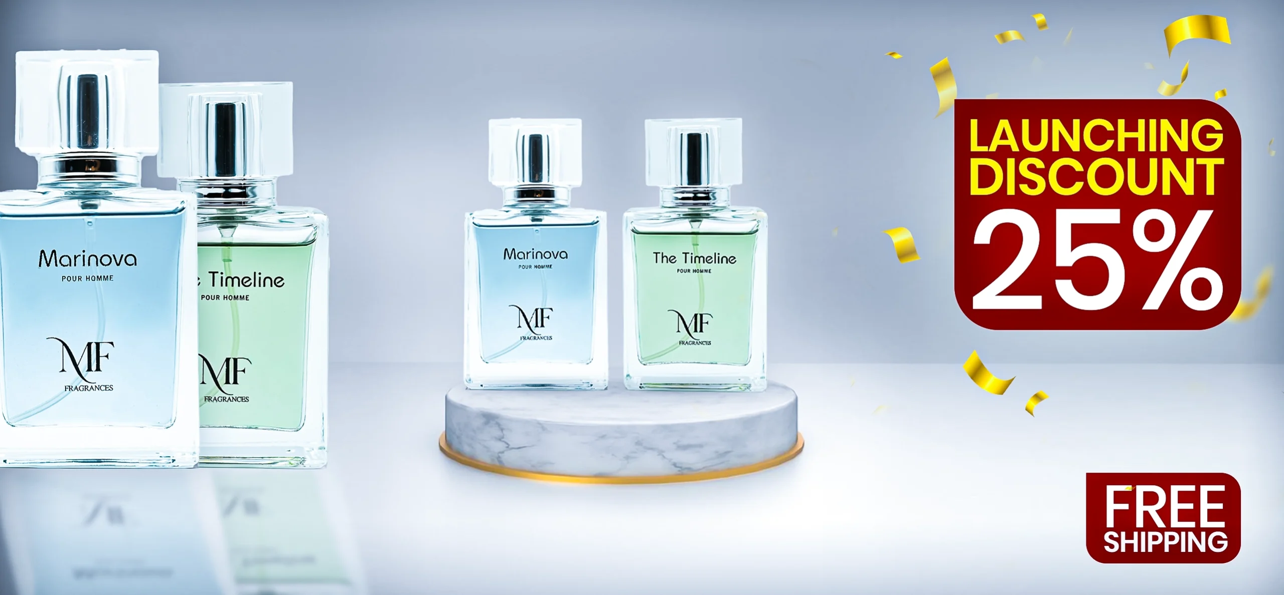 Elegant perfumes by MF Fragrances – premium scent banner